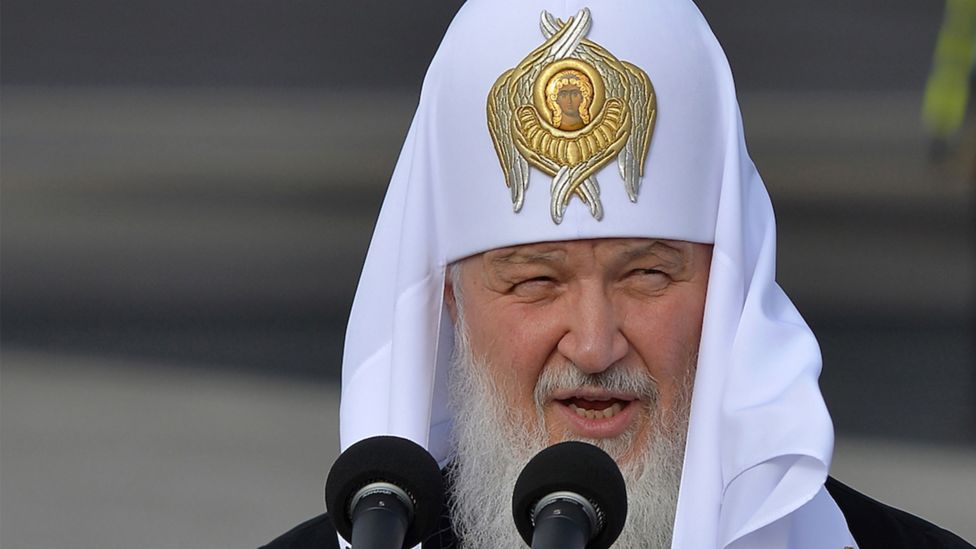 Russian Orthodox Patriarch Kirill Walks With Penguins Bbc News