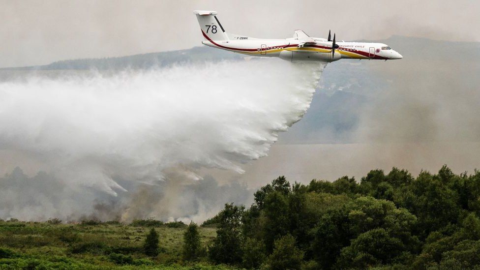 Planes used to drop water on forest fires in France