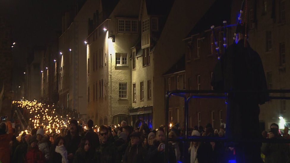 Torchlight procession in Edinburgh