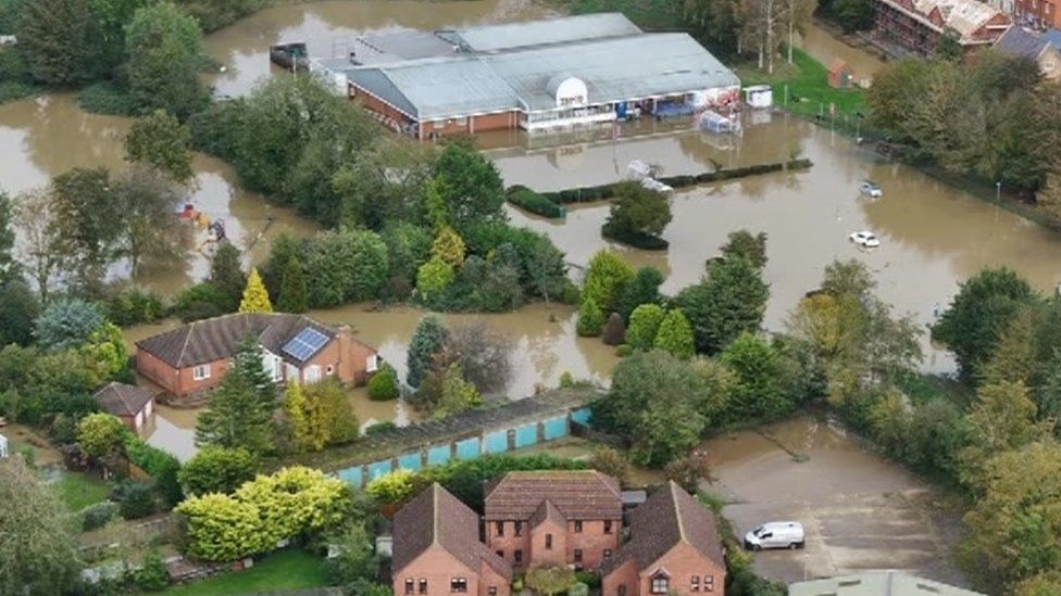 Homes and businesses were flooded in Horncastle