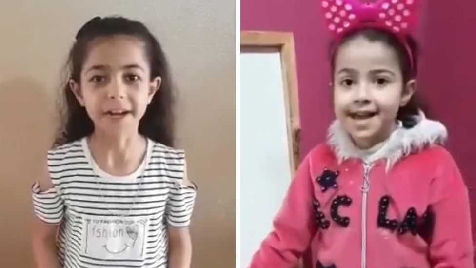 Nine-year-old Yara (left) and five-year-old Rula (right)