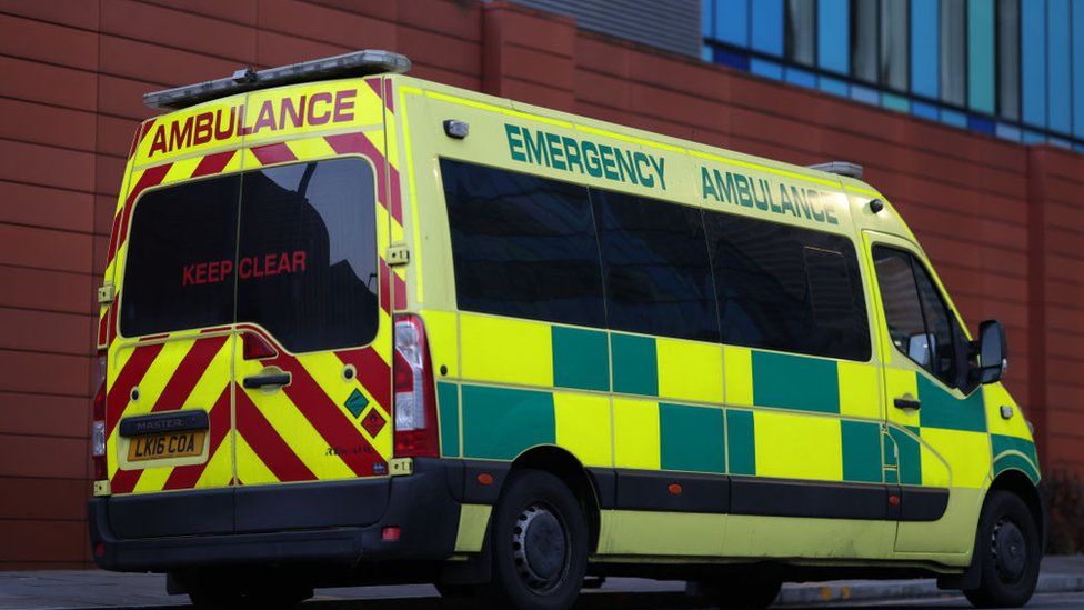 Ambulance outside The Royal London Hospital