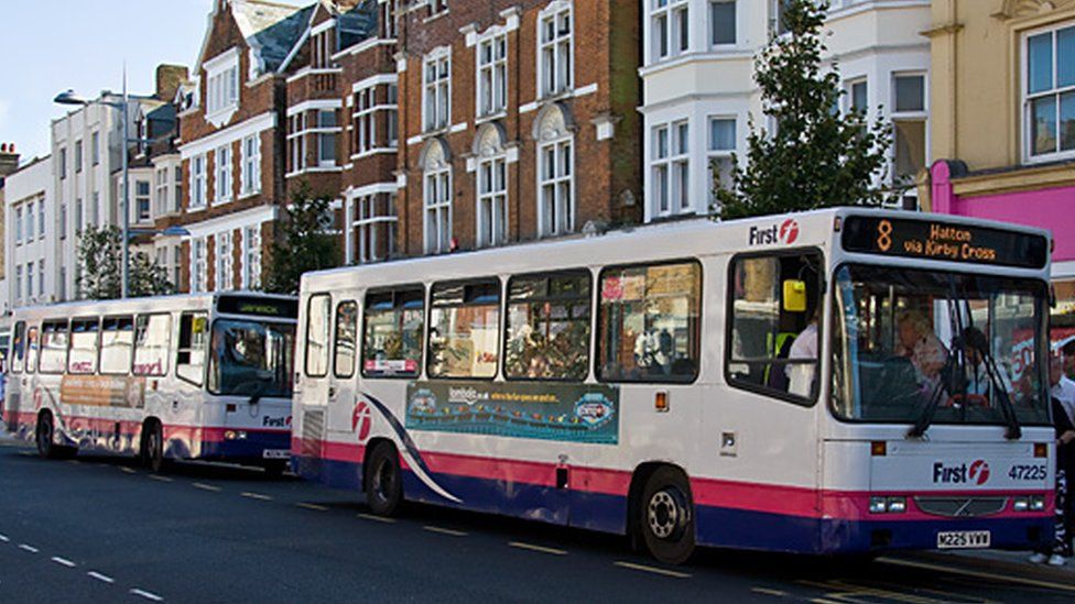 First Essex Buses at a stop