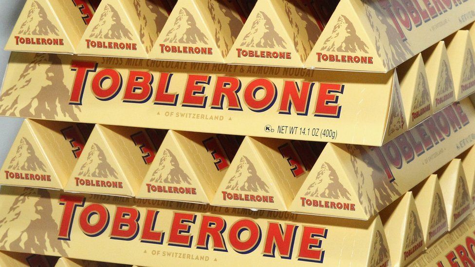 Stacked bars of toblerone