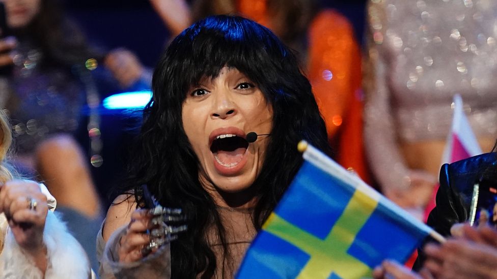 Sweden entrant Loreen celebrates winning the Eurovision Song Contest