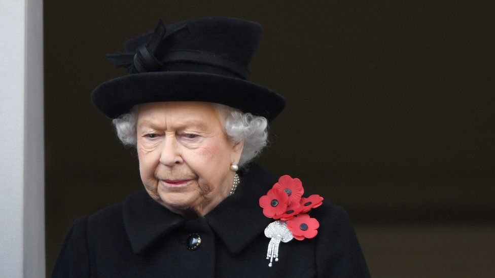 The Queen at the annual Remembrance Sunday memorial at The Cenotaph