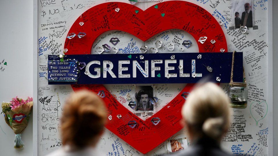 A memorial for the victims of the Grenfell Tower fire