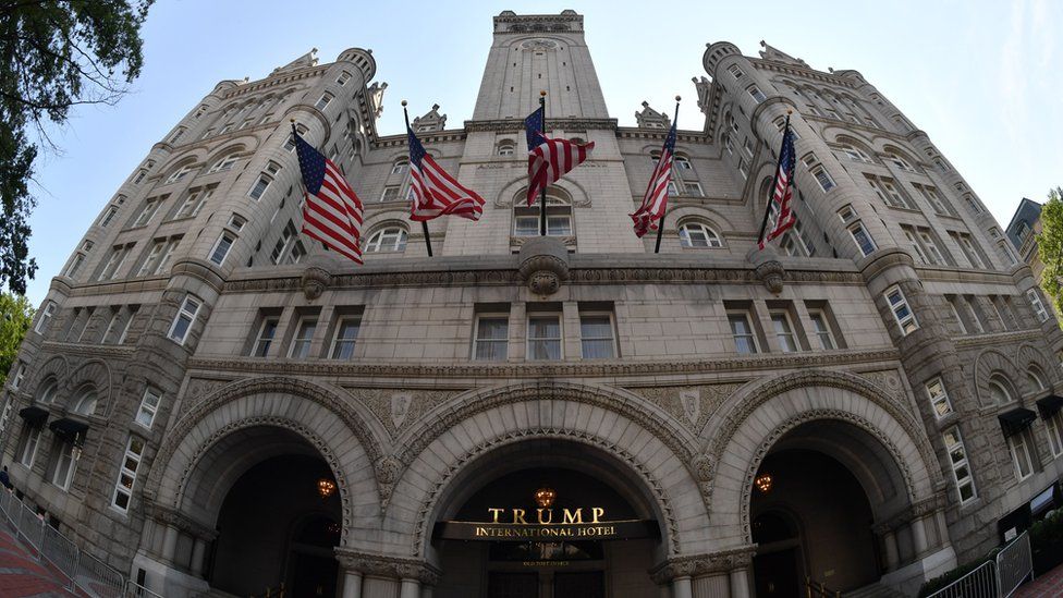 Front of Trump's hotel
