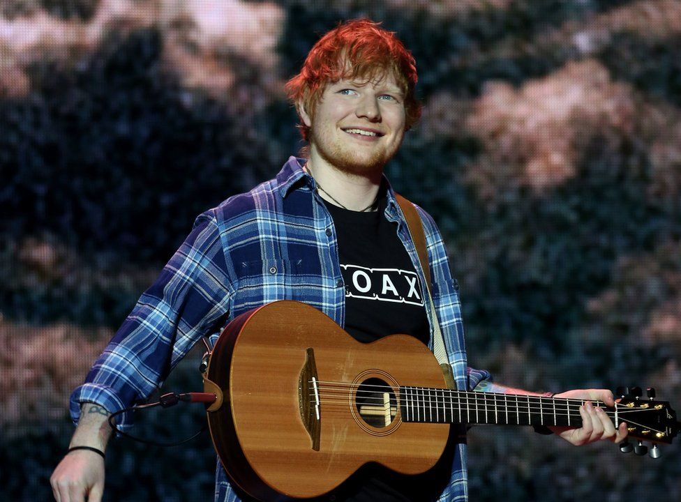 Ed Sheeran performs on stage during day two of Capital's Jingle Bell Ball with Coca-Cola at London"s O2 Arena.