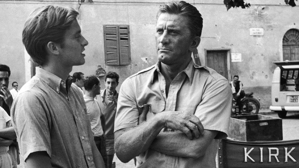 Kirk Douglas with son Michael in 1965