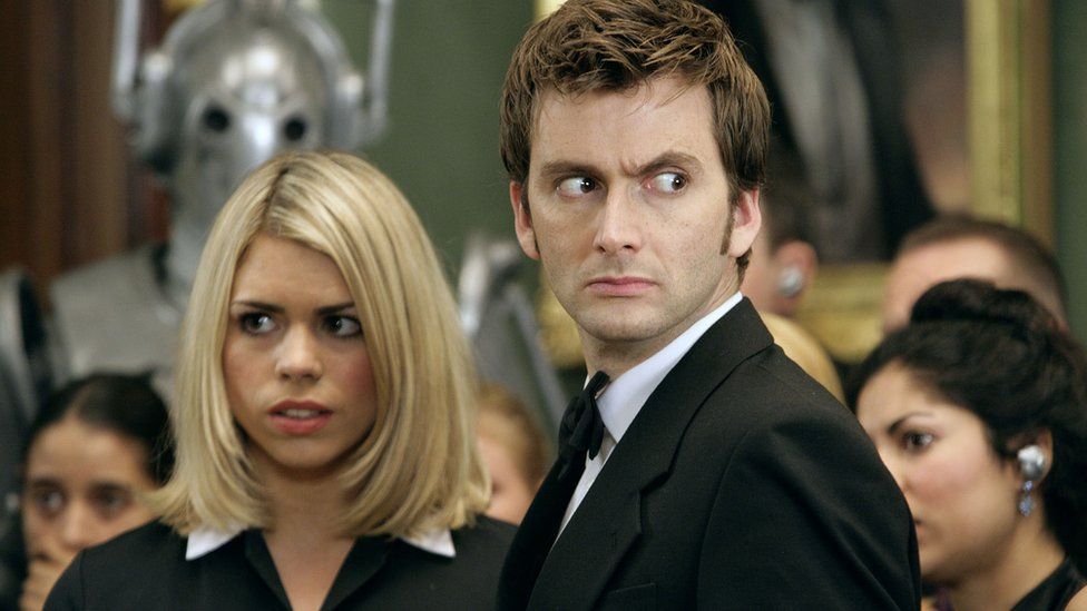 Billie Piper as Rose Tyler with David Tennant's Doctor in Rise of the Cybermen