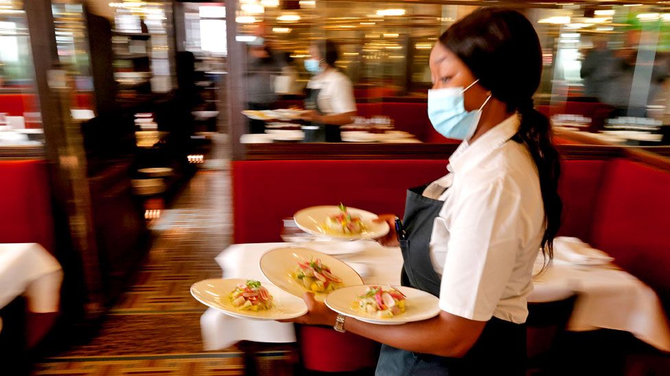 Waitress in a French restaurant