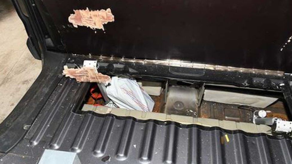 Drugs were found hidden in the engine of a van