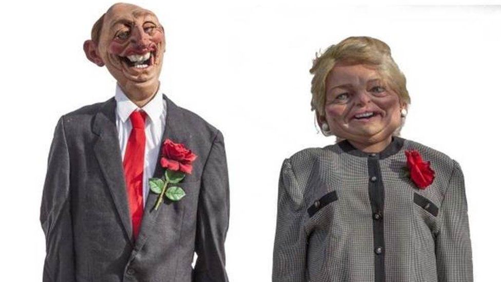 Neil and Glenys Kinnock puppets