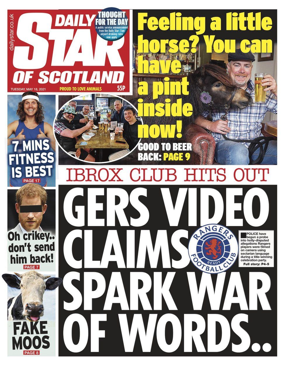 Scotlands papers Lockdown fears and Rangers video