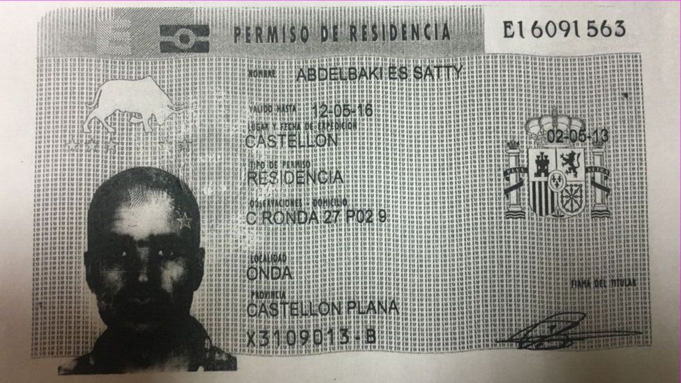 Abdelbaki Es Satty's residency card