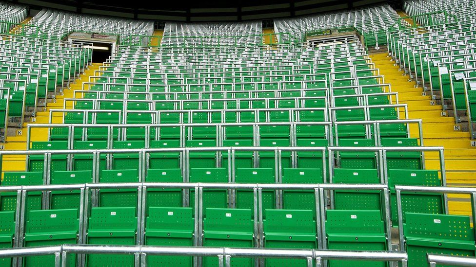 The new safe standing section at Celtic Park