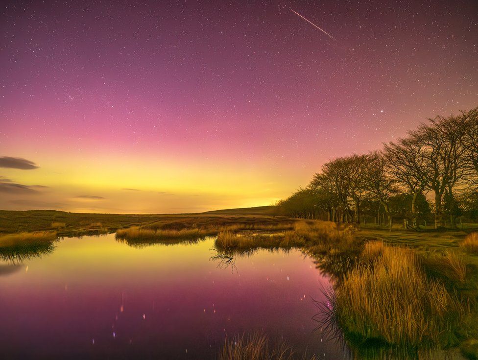 Northern Lights from Long Mynd, Shropshire