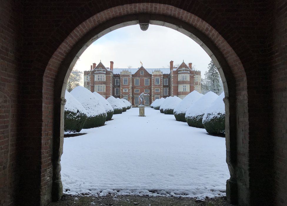 Burton Agnes Hall in the snow