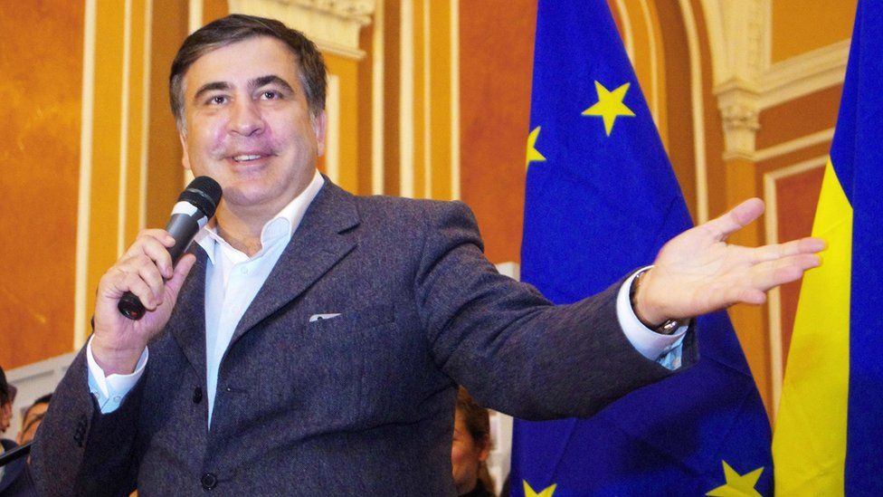 Current Governor of Odessa, ex-Georgian president Mikheil Saakashvili at a rally in southern Ukrainian city of Odessa (28 October 2015)