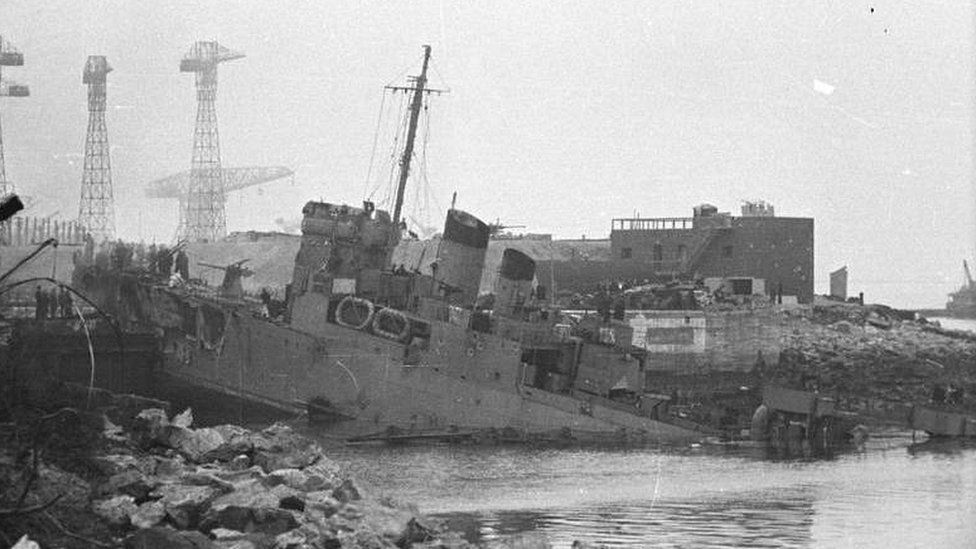 HMS Campbeltown at St Nazaire