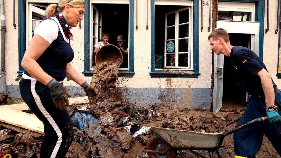 Bad Münstereifel clean-up work after flood, 19 Jul 21