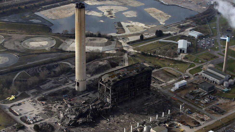 Didcot Power Station's chimney has been demolished BBC News