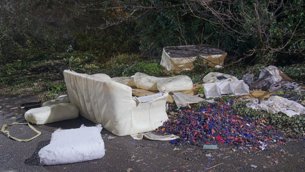 Fly-tipped rubbish in Kent