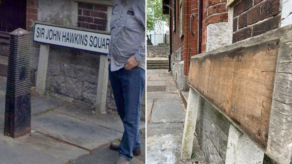 Sir John Hawkins Square missing street sign