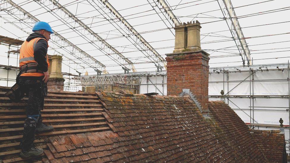 Coughton Court roof repairs