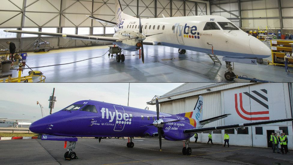 Loganair aircraft before and after revamp