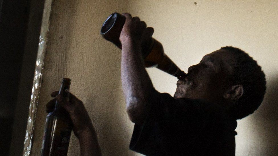 Man drinking in South Africa (file photo)