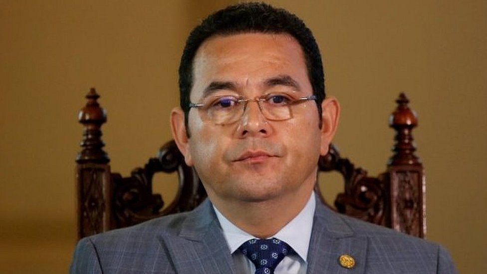 Guatemala's President Jimmy Morales looks on during a meeting with Organization of American States (OAS) Secretary General Luis Almagro (not pictured) at the National Palace in Guatemala City, Guatemala, November 24, 2017.