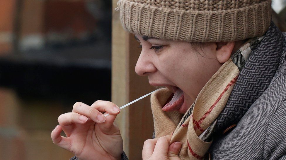 Woman testing for South African variant