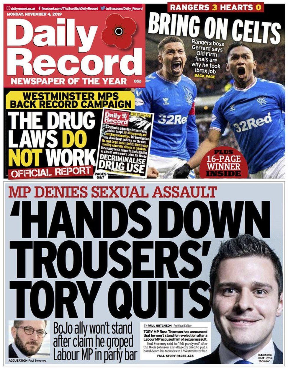 Daily Record front page