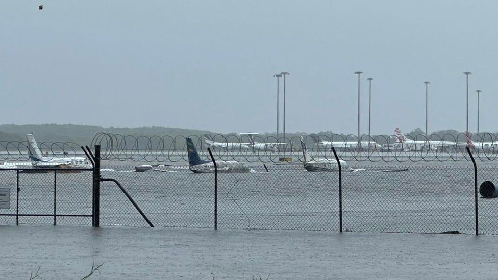 Planes submerged at Cairns airport