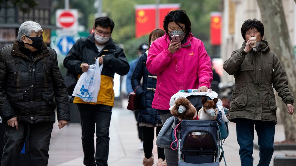 Local people take precautions in Shanghai