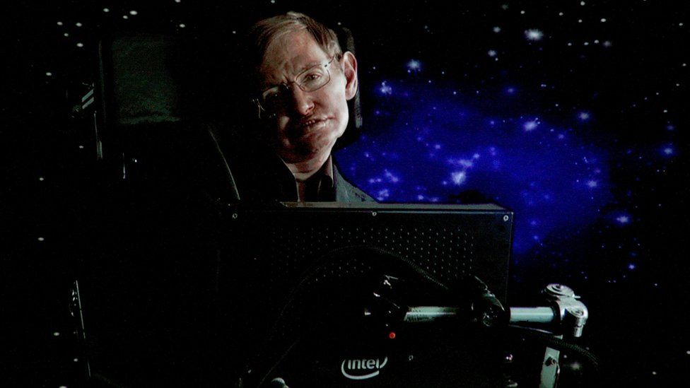 Stephen Hawking speaks at the Langham Hotel on January 14, 2010 in Pasadena, California.