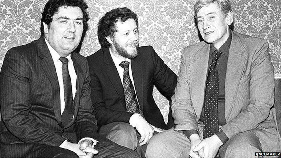 John Hume, Sean Farren and Seamus Mallon pictured at the SDLP conference in 1983