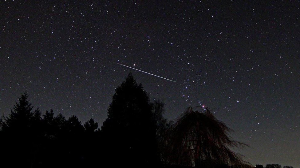 Geminid meteor shower seen near Hay-on-Wye, Wales