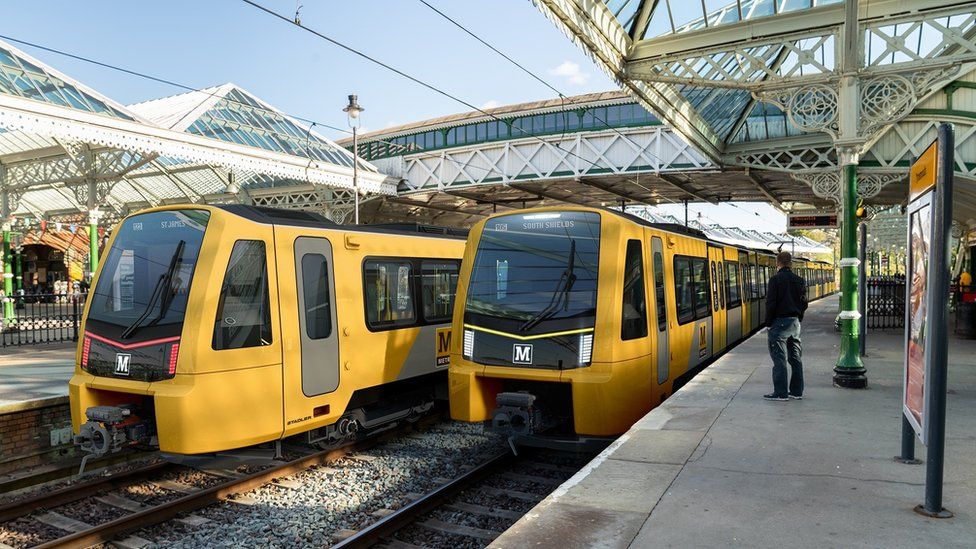Computer-generated image of the new yellow and grey Metro livery