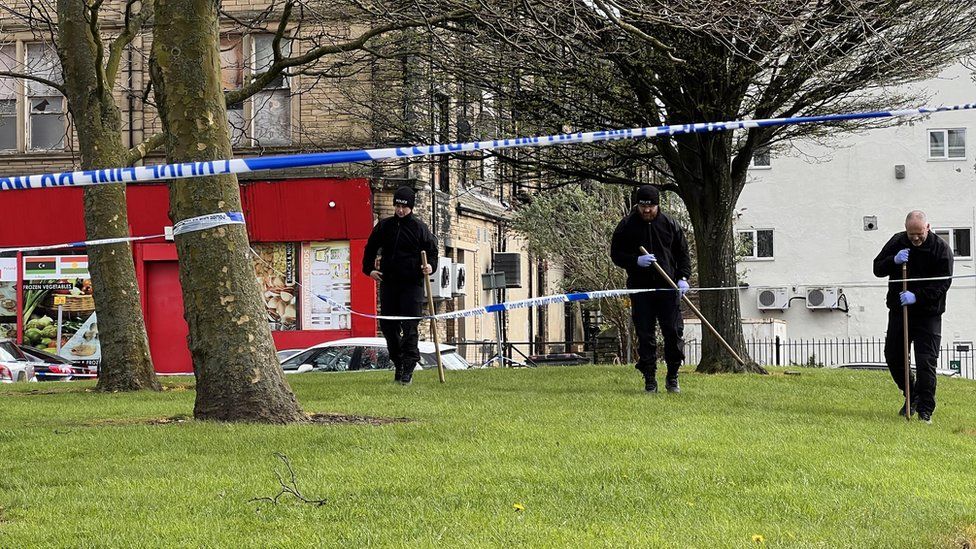 Crime scene in Bradford after Kulsuma Akter murdered