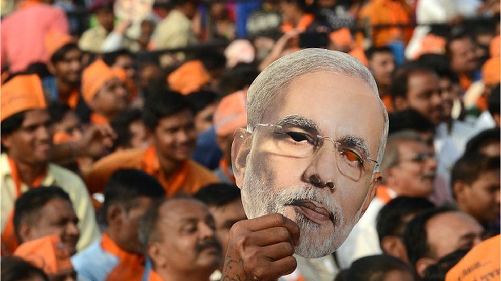 Modi cut out at an election rally