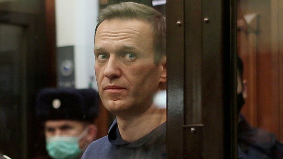 Alexei Navalny in court in Moscow, 2 February