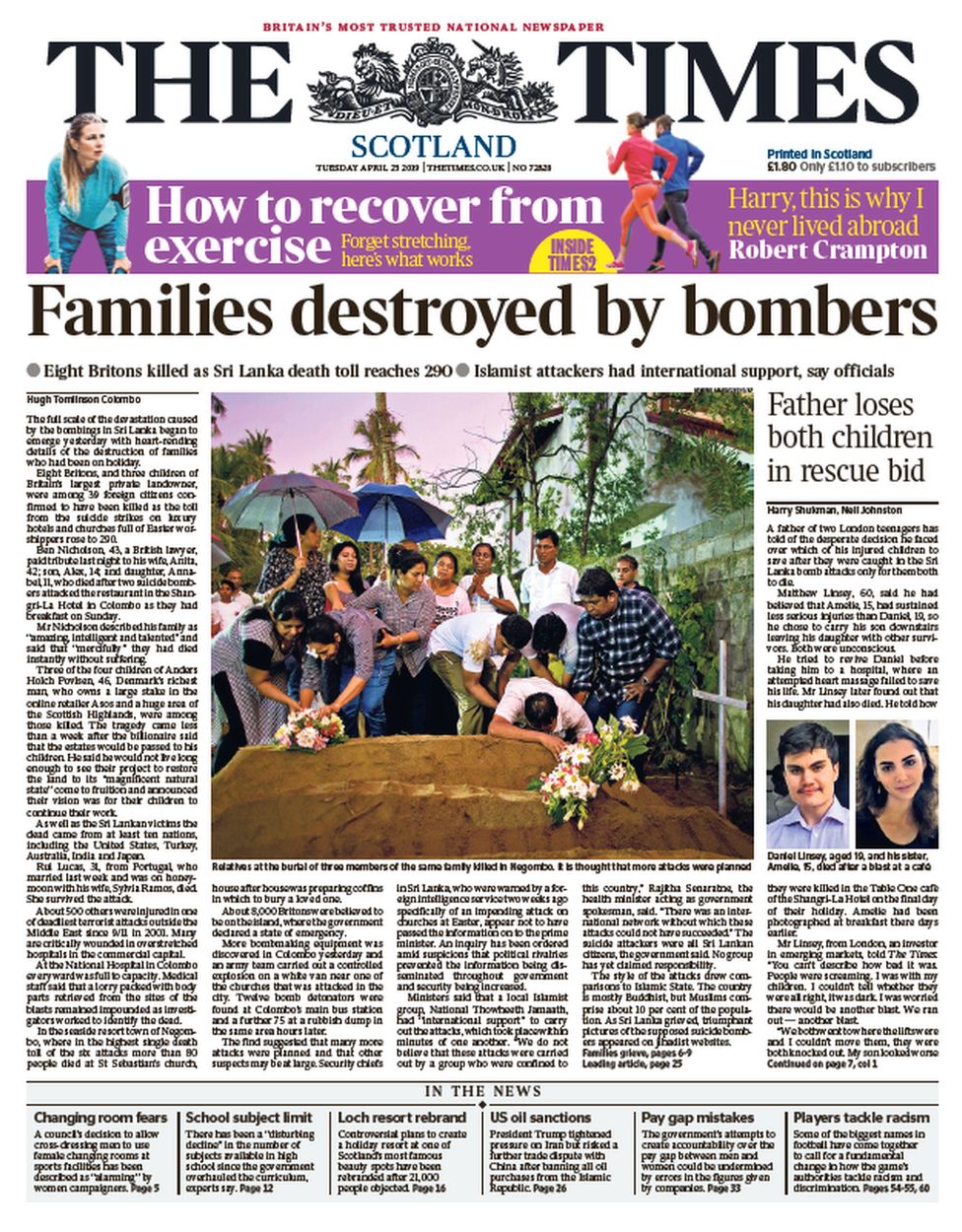 Scotlands papers Families devastated by terror attacks pic