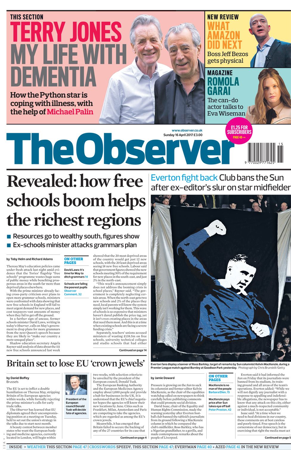 Observer front page - 16/04/17