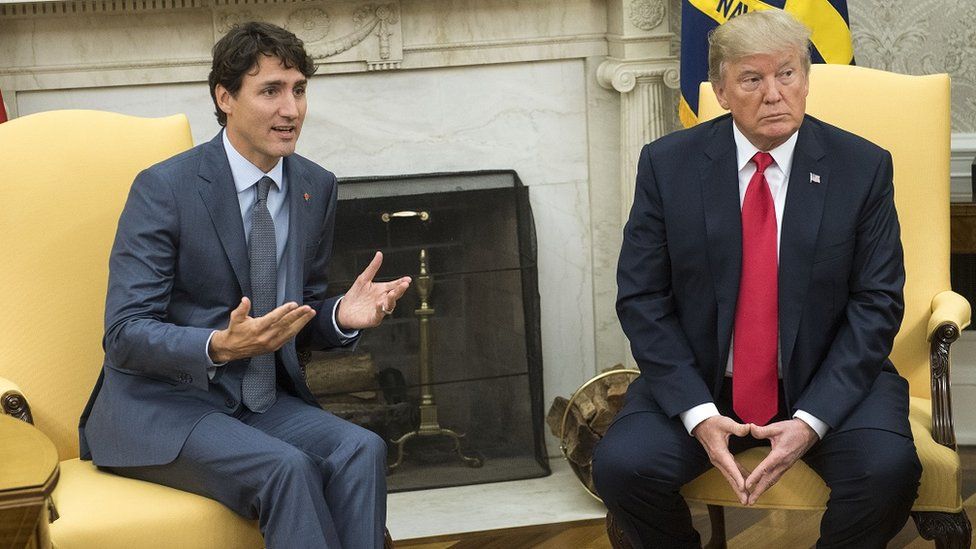 Canadian Prime Minister Justin Trudeau and US President Donald Trump