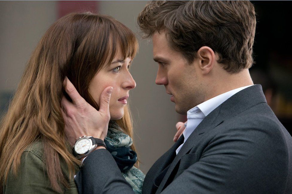 Dakota Johnson and Jamie Dornan in Fifty Shades of Grey