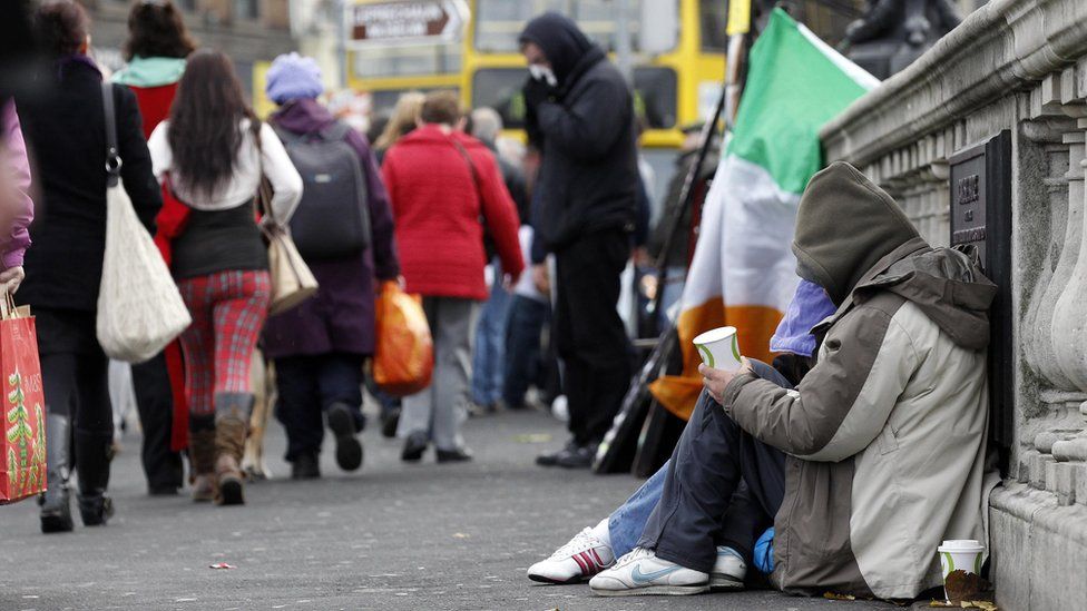 Homeless man in Dublin