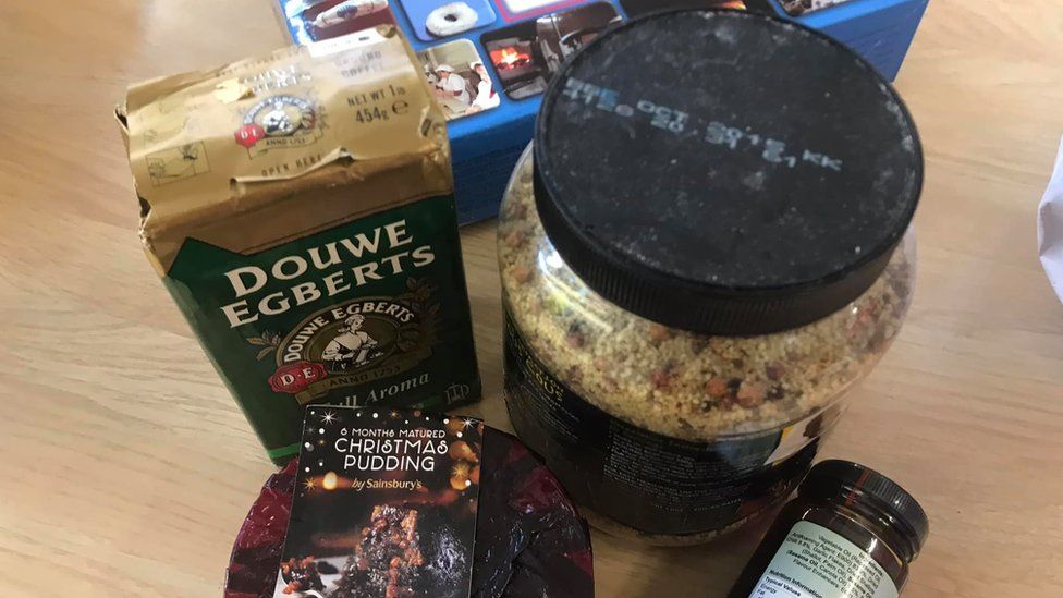 Out-of-date food given to food bank. Pic: Sue Durant